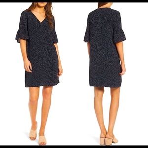 MADEWELL Flutter Sleeve  Polka Dot Shift Dress